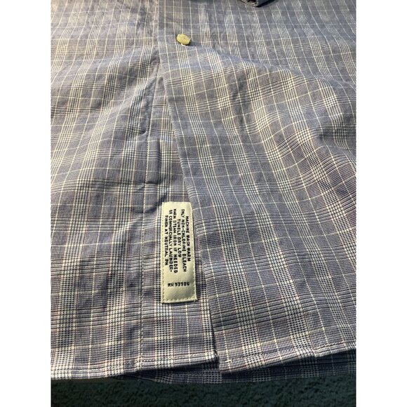 Brooks Brothers Men’s Button Down Shirt 17 1/2-34 Blue/White Plaid Egyptian Cott - Picture 6 of 8